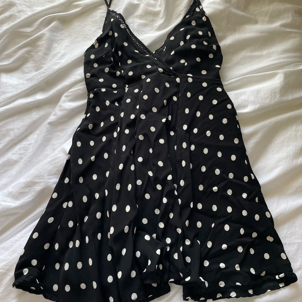 Black and white polka dot dress